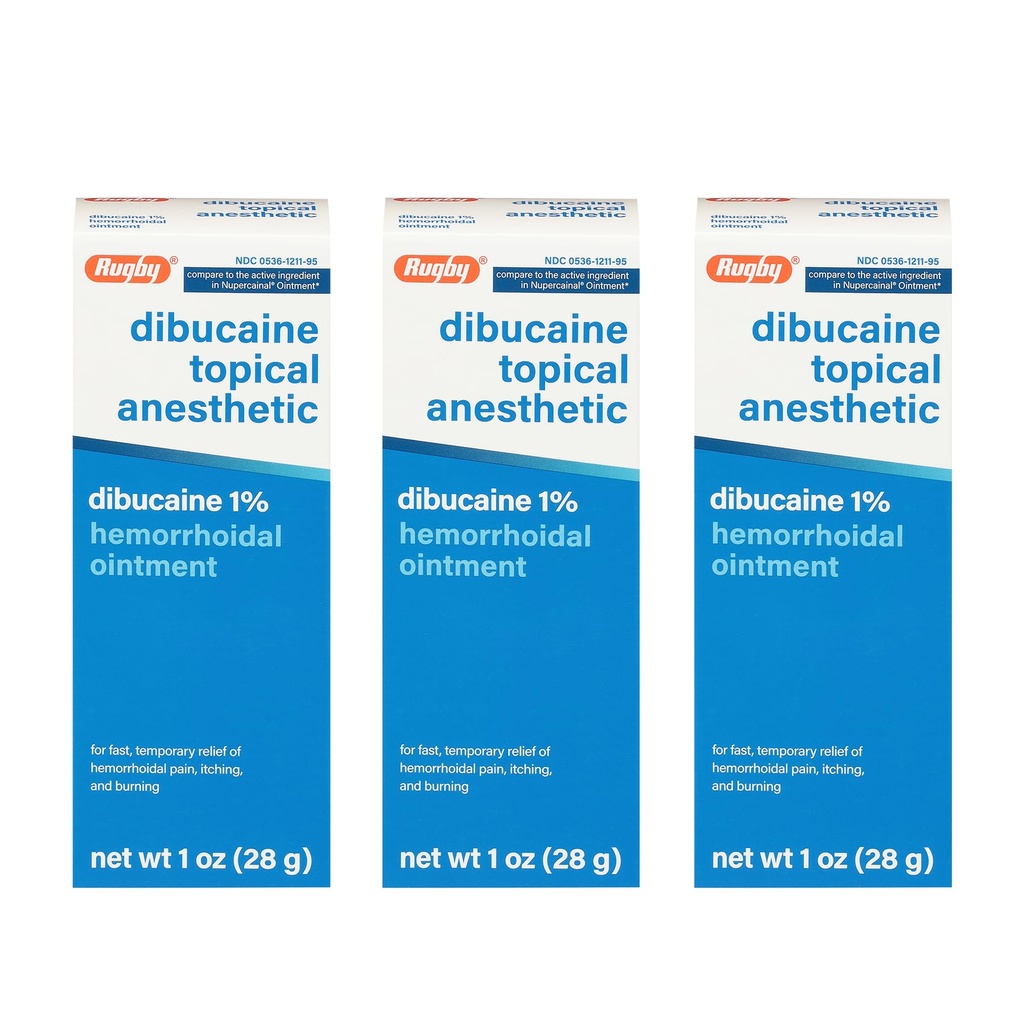 ラグビーのDibucaineの局所麻酔1%の痔の軟膏 - 痛みの軽減のクリーム、痔の処置、反Itchのクリーム1 Oz (3のパック)