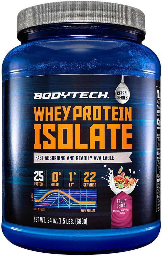 BODYTECH Whey の蛋白質の隔離の粉 - フルーツの穀物(1.5 lbs./23 のサービング)