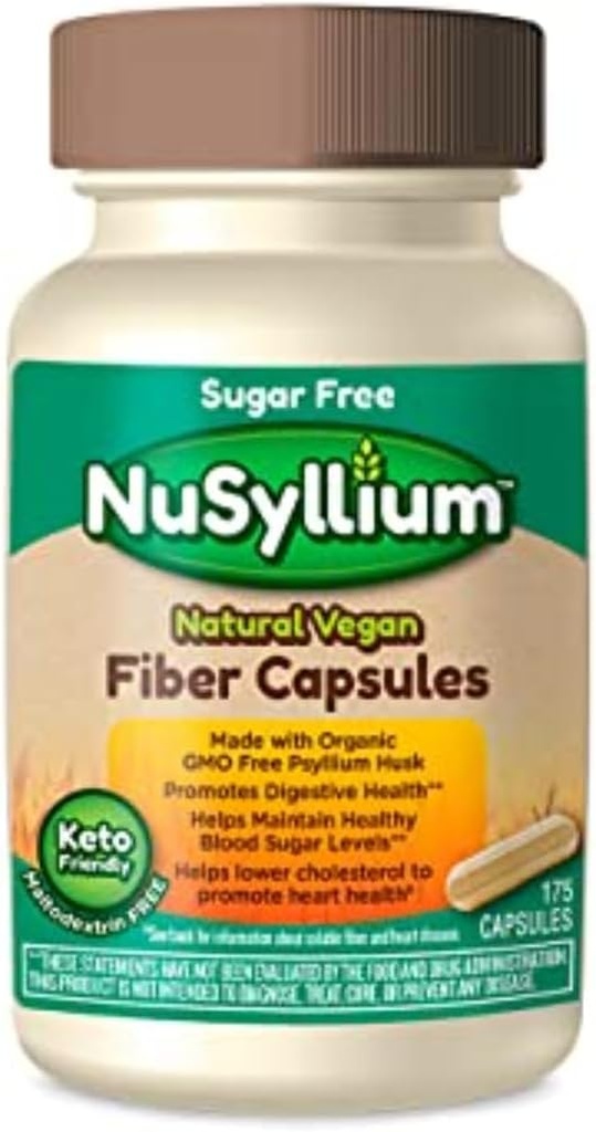 NuSylliumのピシリウムのカプセル、有機性、USDAの砂糖は、ビーガン、175の計算、Keto-Friendlyの食事療法繊維の補足、助けは消化器の健康を促進します*