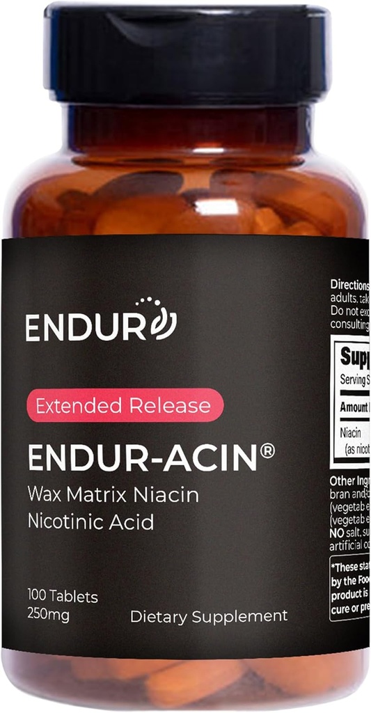 ENDUR-ACINナイアシン、心の健康及び健康なコレステロールのバランスの補足、最適吸収のための延長解放、グルテンフリー、250mg (100のタブレット)