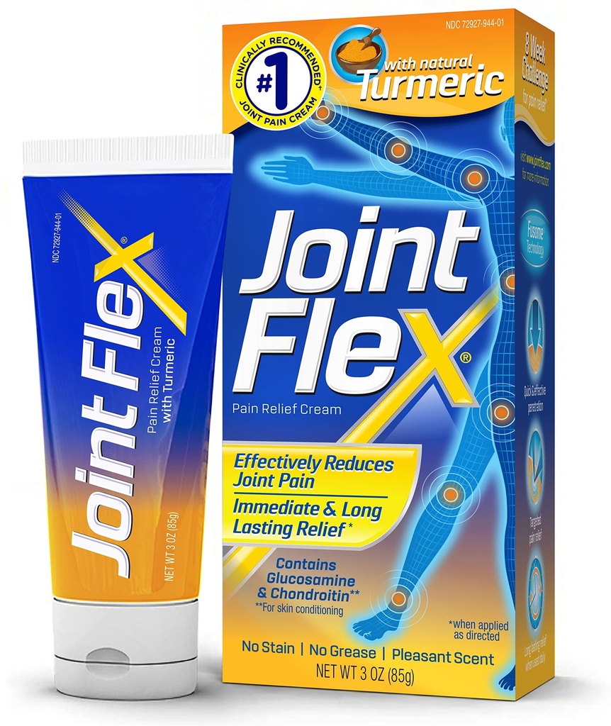 JOINTFLEX痛みの軽減クリームとターメリック、関節炎の痛みの軽減、関節の痛みの軽減、3つのOunceの管