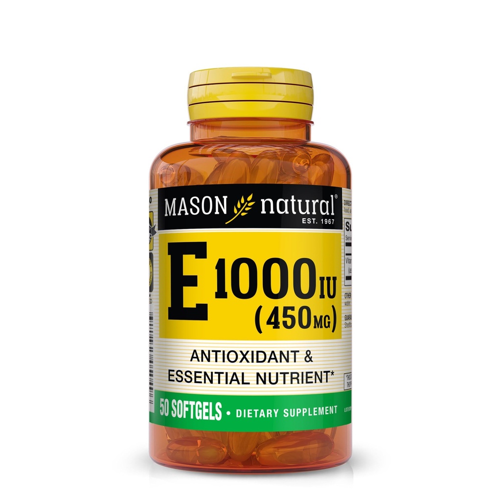 MASONナチュラルビタミンE 450mg(1,000 IU) - 抗酸化物質とエッセンシャル栄養素、健康な免疫システム、皮膚と目、全身のサプリメント、50 Softgels