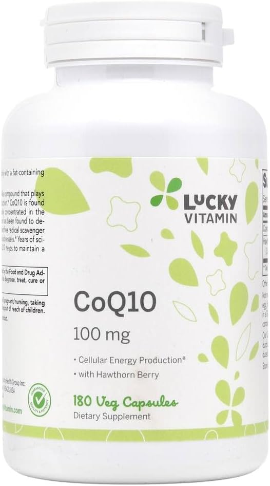 ラッキービタミン - ホーソンベリー100mgとCoQ-10。 - 180ベジーカプセル