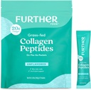 Further Food Unflavored Collagen Peptides Powder Stick Packs - 100% Grass-Fed, Hydrolyzed Type 1 & 3, 20g of Collagen per Serving, Supports Skin, Hair, Nails & Joints, 8.47 Oz