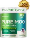 Bovine Colostrum Supplement for Humans - 50% IgG 100% Grass Fed, Colostrum Powder for Gut Health, Skin & Hair, Beauty and Immune Support Pure Moo Keto, Gluten & Fat Free (Unflavored) V3