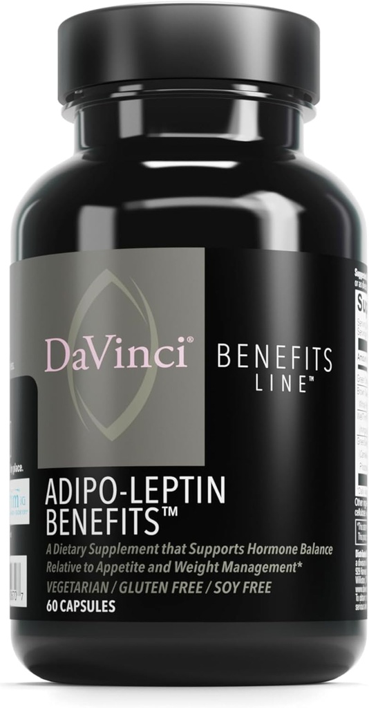 DAVINCI Labs Adipo-Leptin 利点 サプリメント - ホルモンバランスサポート&グリーンティーエキス、グリーンコーヒー豆エキスと代謝サポート* - 60 ベジタリアンカプセル(30 人前)