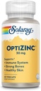 SOLARAY OptiZinc 30mg Immune Support Supplement - Zinc Supplements for Men and Women w/Vitamin B6 - Strong Bones and Skin Health Support - High Absorption - 60-Day Guarantee, 60 Servings, 60 VegCaps