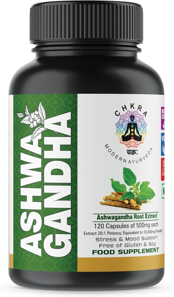 XTRAKT Ashwagandhaは、同等の10,000mg - 120 Ashwagandhaビーガンカプセル - 有機Ashwagandhaパウダーとルート抽出カプセル - ストレス救済サプリメント、気分増強剤 - 4ヶ月の供給を補います