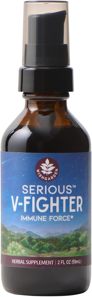 WishGardenハーブの深刻なV-Fighter - OSHA&Goldenseal、Soothes Aches&Irritated Lungs、サポート最適体温、2ozと植物ベースのハーブ急速な免疫サポート&呼吸の健康