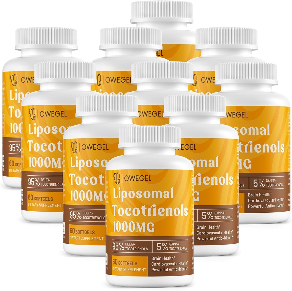 LiposomalのTocotrienols 1000mg -高いBioavailabilityのビタミンEのtocotrienolsの補足、95%のデルタ及び5%のガンマのTocotrienolのカプセルは皮、骨、酸化防止、600のSoftgelsを支えます