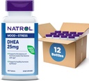 Natrol 気分 & ストレス DHEA 25カルシウムと mg, 特定のホルモンレベルと気分のサポートのバランスのためのサプリメント, 180 錠, 180 日の供給 (パック 12)
