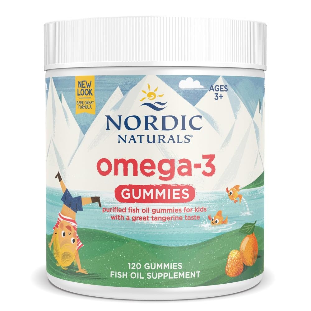 Nordic Naturals Nordic Omega-3 Gummies、Tangerine - 120 Gummies - 82 mg 総オメガ3sとEPA&DHA - 非GMO - 60 サービング