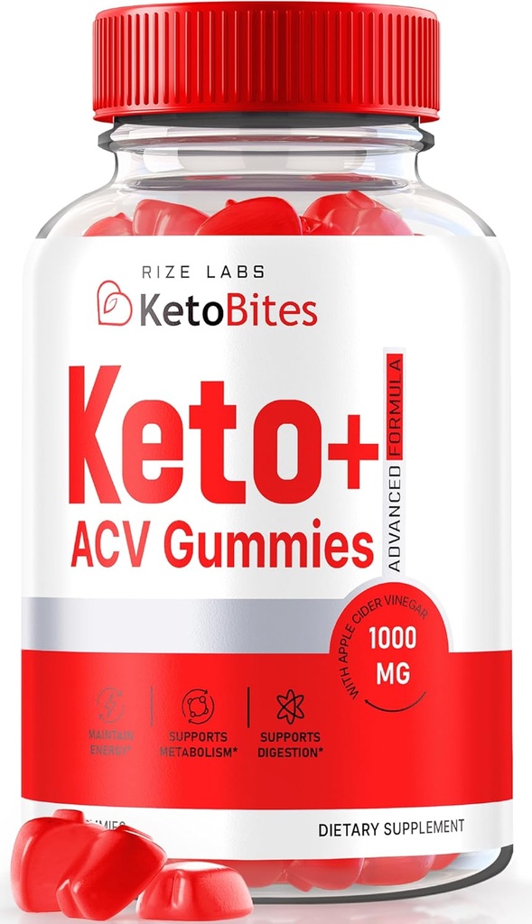 rize labs KetoBites Keto+ACV Gummies, All Natural Gummies for Advanced Weight Loss, Apple Cider Vinegar Supplement, Official Reviews (60 Gummies)