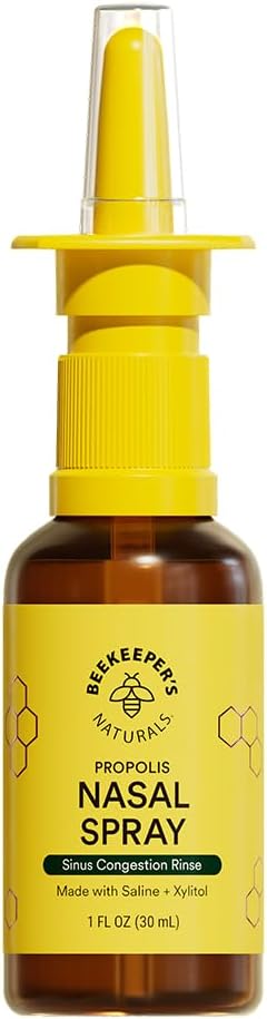 BeekeeperのNaturals Nasal Spray Propolis、Xylitol & Saline、Clears Nasal Congestion、Moisturizes Sinus Canal、&Decongest Sinus Cavities、1 fl oz