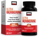 FORCE FACTOR Ultra Berberine、500mg Berberine HClとBerberineの補足 クロム及びCiennamonの樹皮のエキスはMetabolism及び毎日ウェルネス、非GMOのグルテンフリー、60の野菜カプセルを支えます