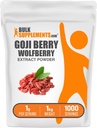 BulkSupplements.com Wolfberry Extract Powder -Goji Berries Supplement, フルーツパウダー - 完全菜食主義者 & グルテンフリー, 1g/サービング, 1kg (2.2 lbs) (パック 1)
