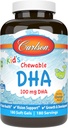 Carlson - Kid's Chewable DHA、100 mg DHA、脳の健康、ビジョン機能、成長&開発、オレンジ、180のChewable Softgels