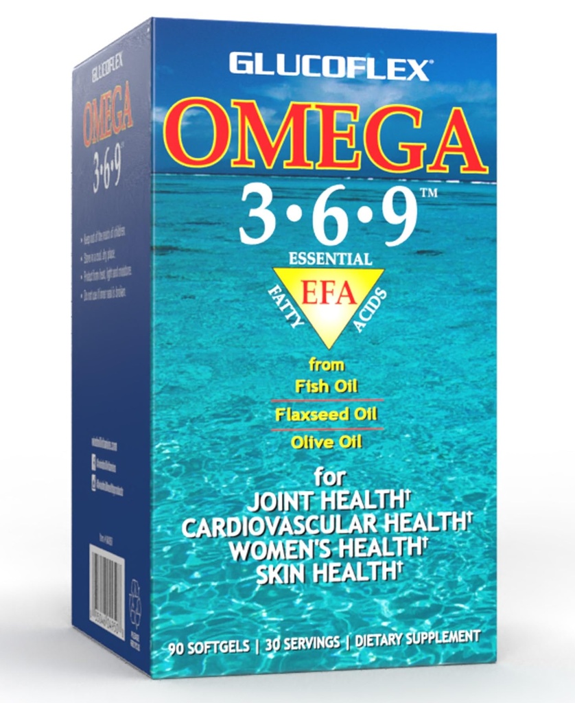 共同健康のためのEPA/DHAの魚油からのオメガ3-6-9のvGlucoflex Omega、30サービング