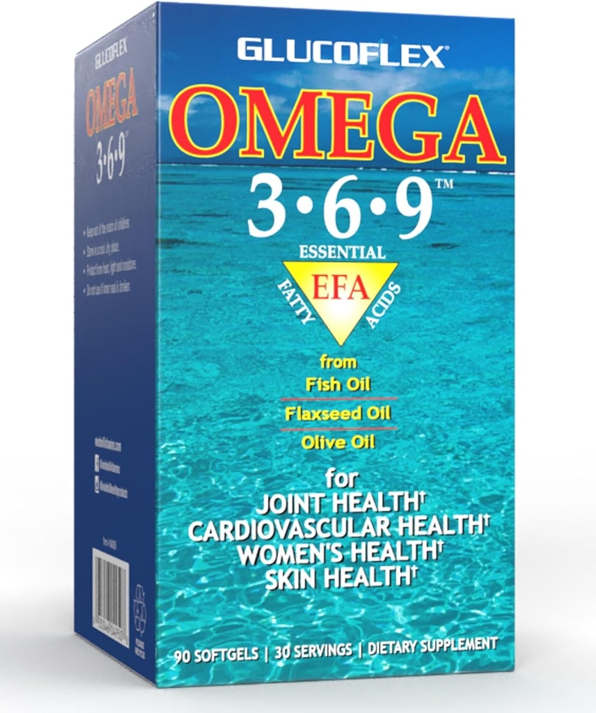共同健康のためのEPA/DHAの魚油からのオメガ3-6-9のvGlucoflex Omega、30サービング