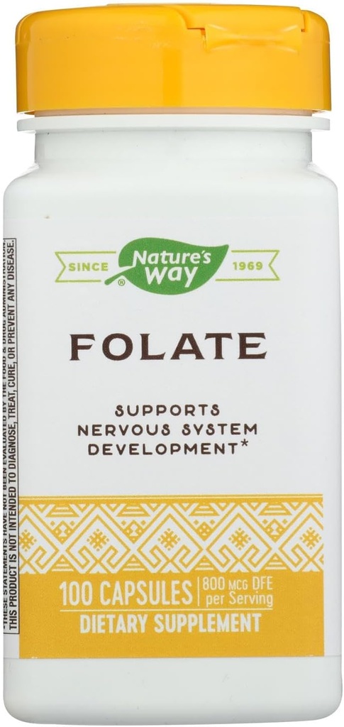 Nature's Way - 葉酸、800 mcg、100カプセル