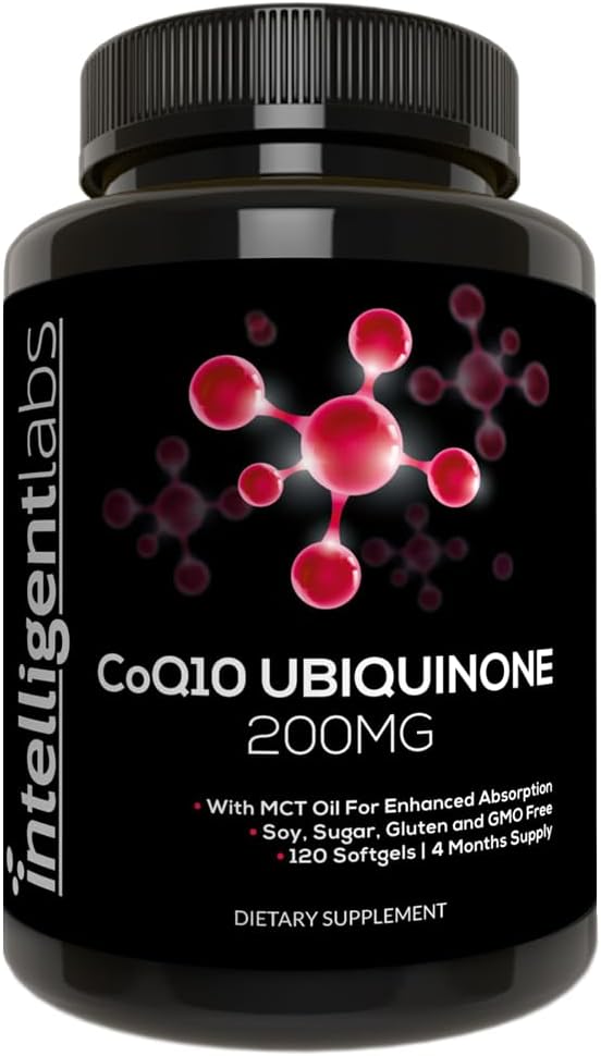 インテリジェントラボCoQ10 Ubiquinone 200mg Softgels | 最大吸着用MCTオイルとコエンザイムQ10 | 大豆・砂糖・グルテンフリー・GMOフリー | 120 食 | 120 日 供給