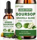 Soursop Graviolaの液体の低下、有機Soursopの葉のエキスw/Sea Moss、ElderberryのビタミンCおよび亜鉛、細胞サポート、酸化防止および免疫力サポートのための16-in-1サソップのビターの液体2 Fl/Oz