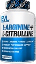 Evlution Nutrition L-Arginine + L-Citrulline - Endurance + Workout Performance Supplement - 1000mgコンプレックス - Vasodilation + Nitric酸化物サポート - ビーガン + グルテンフリーカプセル - 60サービング