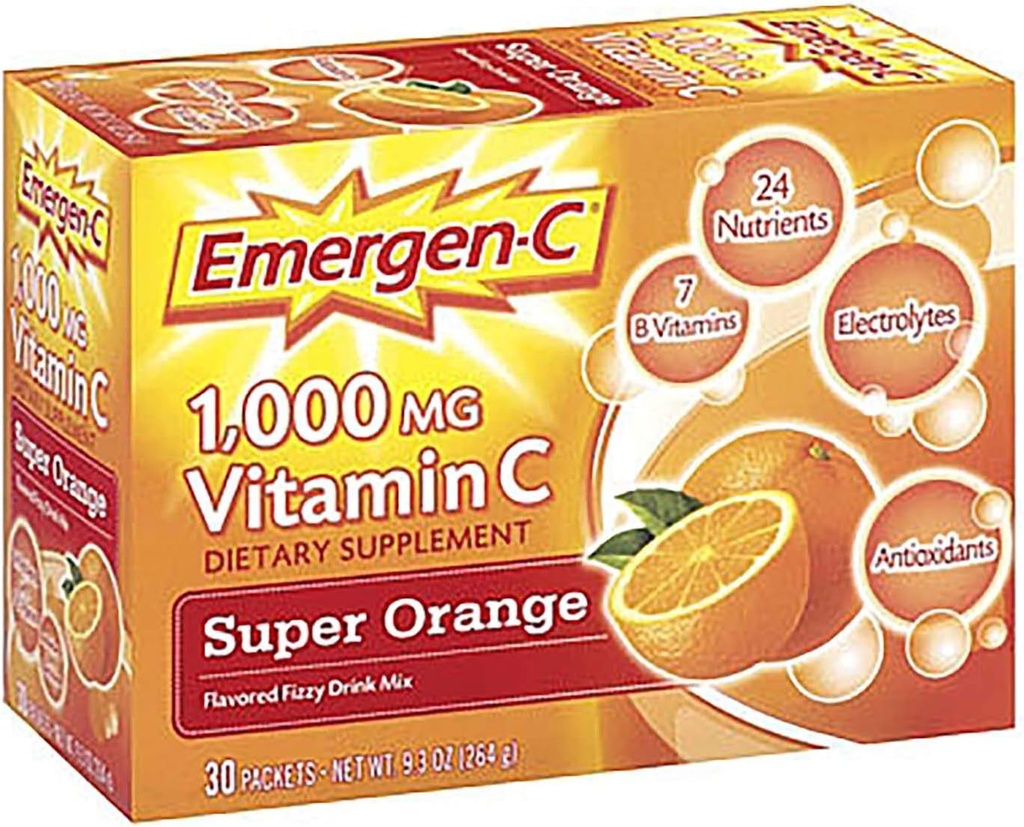 Emergen-C ビタミン C の Fizzy の飲み物の組合せの極度のオレンジ - 1000 の mg - 0.32 の発煙それぞれ、30 の計算(パック 1)