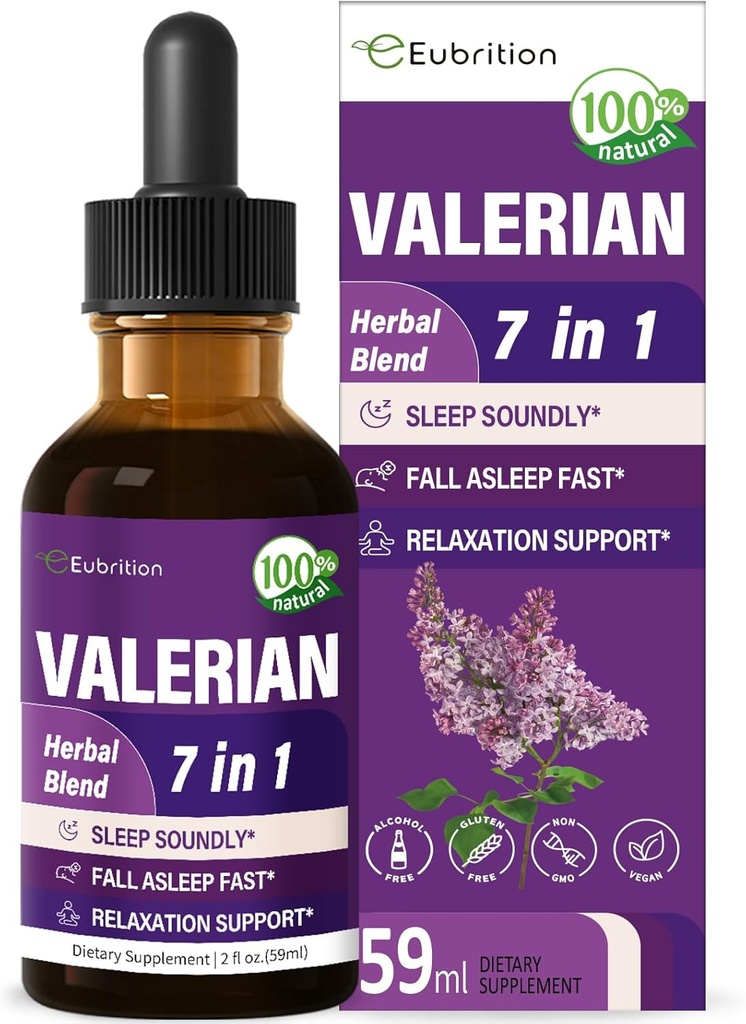 Valerian Root Sleep Support Drops、パッションフラワー、Chamomile、Lavender、Soursop Leaves、およびHibiscus Herb Extractサプリメントは、睡眠の健やかで深く育ちます。 睡眠の音とパーフェクト。 2オンス