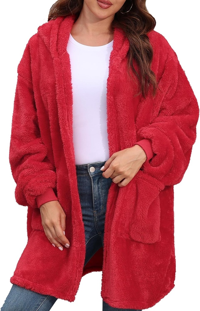 Argstarは女性および人のためのCardigan、特大のスエットシャツのFuzzyの羊毛のブランケットのパーカーのフードを- 1つのサイズはすべての合います