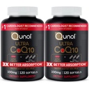 Qunol Ultra CoQ10 100mg、3xのよりよい吸収、特許を取られた水および脂肪容解性の自然な補足の形態のCoenzyme Q10、中心の健康、240の計算Softgelsのための酸化防止