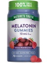 Nature's Truth Melatonin 10mg Gummies | 70 カウント | ベリーフレーバー | ビーガン、非GMO、グルテンフリーサプリメント