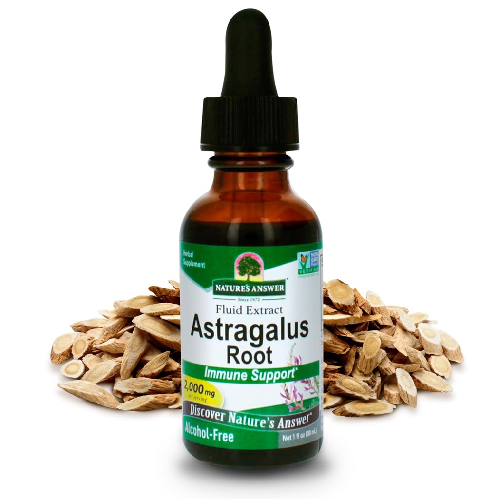 Nature's Answer Astragalus Rootアルコールフリーハーブサプリメント1 Ounce(2パック) | 免疫サポート | 心血管の健康を促進 | 自然ストレス解消