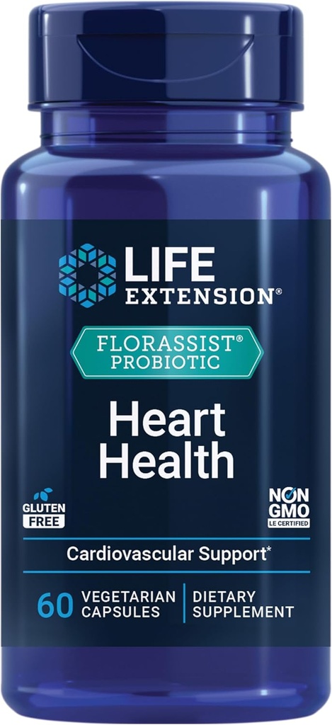 ライフエクステンションFLORASSIST® Probiotic Heart Health、Lactobacillus reuteri 30242、心の健康とすでに健康なコレステロール値、グルテンフリー、非GMO、ベジタリアン、60カプセルを促進