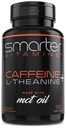 SmarterVitamins 200mgカフェインピル - MCT 100%のココナッツからのオイル+ 100mg Lテアニン、エネルギーおよび焦点、延長解放のカプセル、50の液体のSoftgels
