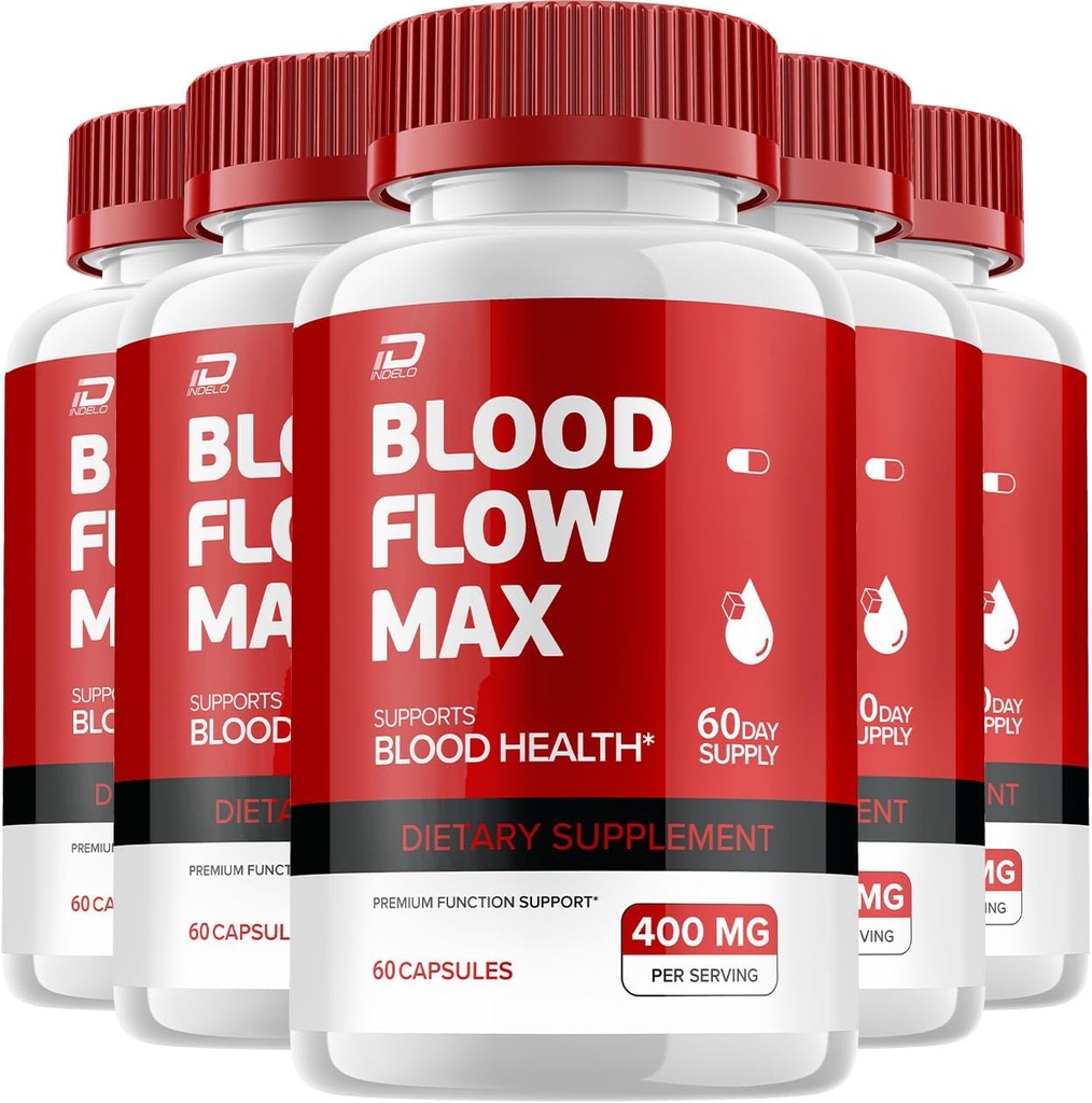 Blood Flow Max Capsule - BloodFlowMax Advanced Formula, BloodFlow Max Extra Strength, Overall Wellness,All-Natural Vitamins, Reviews (5 Pack - 300 Capsules)