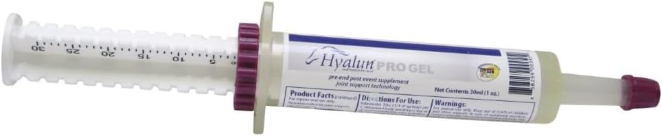 Hyalogic Hyalun PROゲル - ヒアルロン酸ホースジョイントサプリメント - プレ&ポストイベントブースター - 30cc Equineシリンジオーラル - 3フル管理ハイルン100mg純粋なヒアルロン酸(HA)