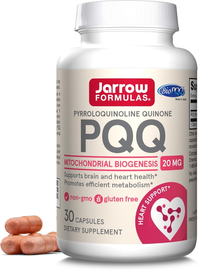 Jarrow Formulas® PQ20mg、栄養補助食品、心臓、脳、および代謝サポート、30ベジギーカプセル、30日の供給
