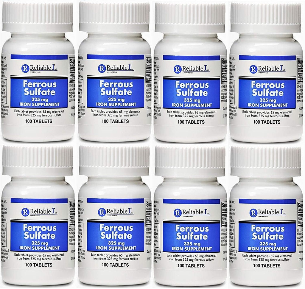 フェール硫酸鉄325 mg Generic for Feosol 100錠パック 8