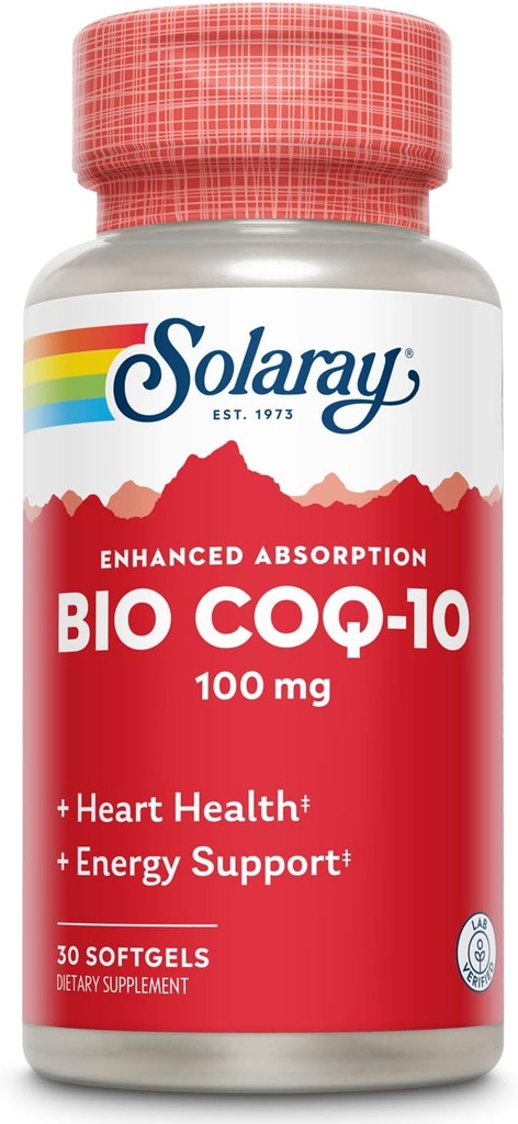 SOLARAY Bio CoQ-10 100 mg | 吸収性強化 | ビタミンA・E | ヘルシーハート&セルラーエネルギーサポート(30 CT)