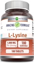 アメージングフォーミュラ L-Lysine 1000 Mg アミノ酸サプリメント | タブレット | 非GM0 | グルテンフリー | アメリカ製(1パック | 180カウント)