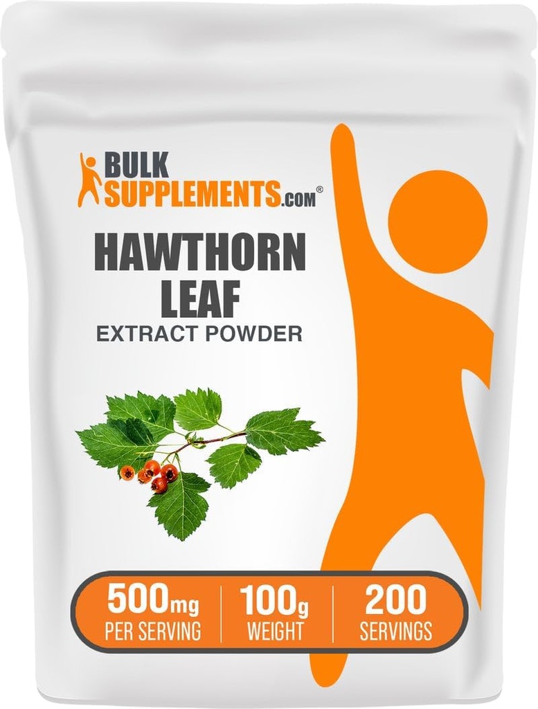 BulkSupplements.com Hawthornリーフエキスパウダー - Hawthornリーフサプリメント - ハーブサプリメント、ビーガン&グルテンフリー、給食当たり500mg、100g(3.5オンス)(パッケージ1)