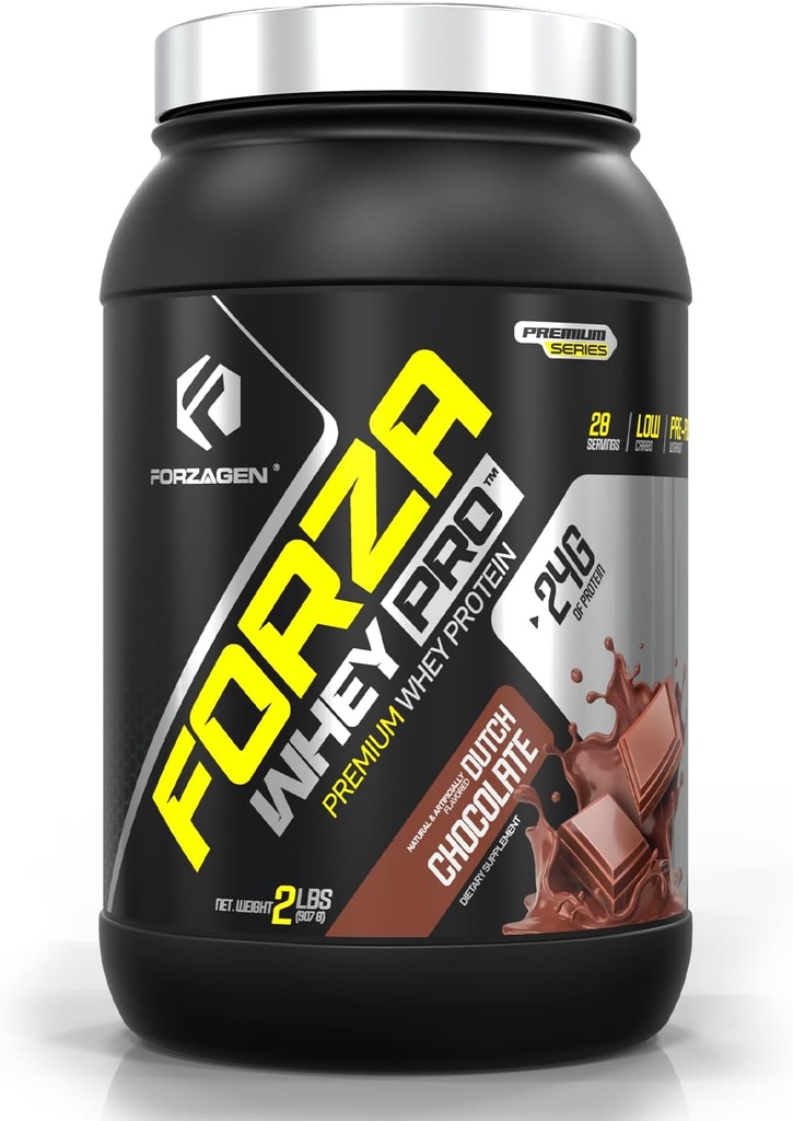 Forzagen Whey PRO 低炭水化物プロ パウダー | 1 食当たりのプロテインの 24g 砂糖、グルテンフリー、男性と女性のためのシェイクス&ミックス、BCAA | オランダのチョコレート、2 ポンド。 (28 サービング)
