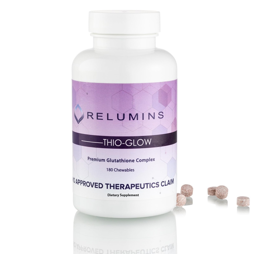 Relumins Labs Thio-Glow Chewable Sublingual Glutathione Complex with Biotin、VIT C&E、プラス Grapeseed Polyphemols-330mg Gluta Per サービング - 最も高いバイオアベイラビリティ - 4X より効果的により Liposomal
