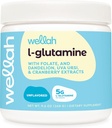 Wellah L-Glutamine Powder Unflavored (50 Servings) - 5g L-Glutamine Per Serving, Sweetened with Stevia