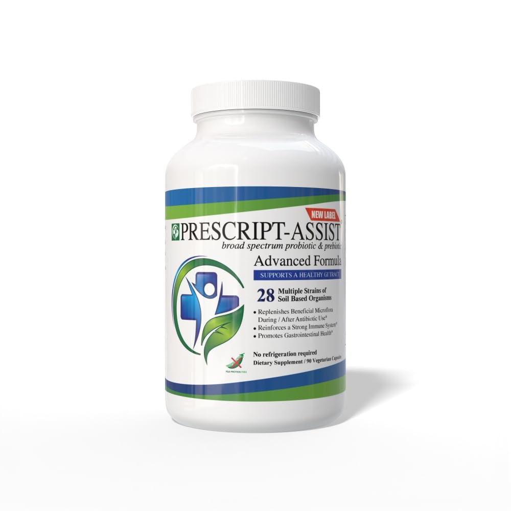 Prescript-Assist Prescipt-Assist Prebiotics & 消化および免疫の健康のためのプロバイオティクス. 28 Strains Soil-Based Microflora - ビーガン, サポート 筋肉回復 & 腸の健康, 90 カプセル