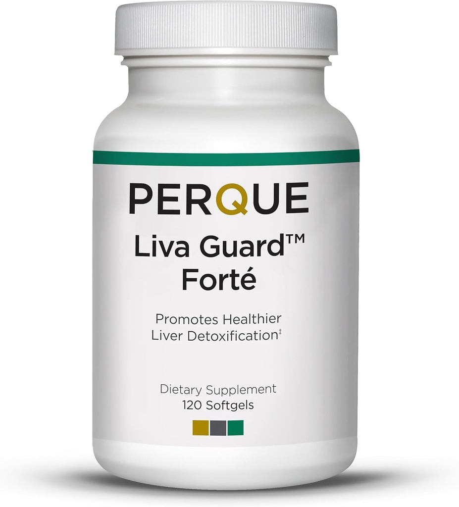 PERQUE Liva Guard Forte 120 Softgels - 肝機能とデトックスのためのハーブ&抗酸化フォーミュラ - 非GMO、グルテンフリー、ベジタリアンフォーミュラ - 120カウントをサポート