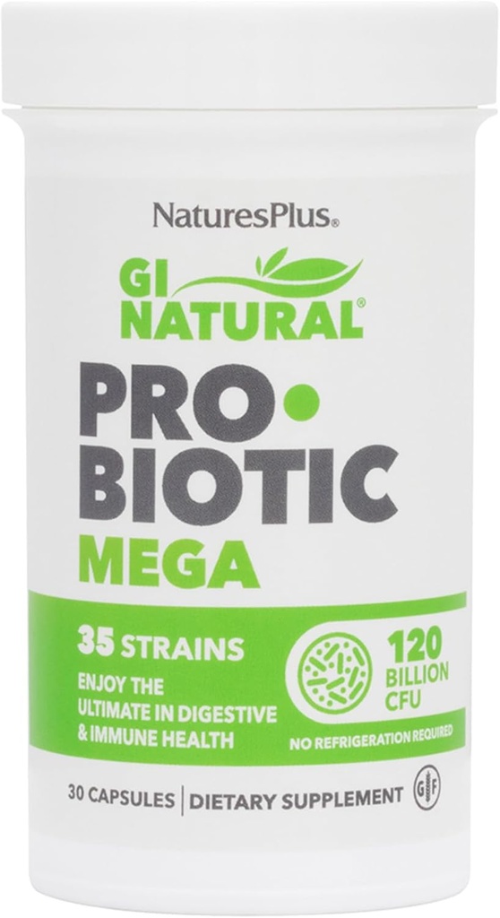 NaturesPlus GIナチュラルプロバイオティックメガ - 30カプセル、2のパック - 消化と免疫の健康 - グルテンフリー - 60 Totalサービング
