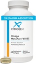 XYMOGENオメガモノピュア650 EC - Omega-3 女性&男性のための魚油サプリメント - EPA、DHA&DPA - 3Xグレーター吸収のより小さなSoftgels - 健康な心と認知をサポート(120 Softgels)
