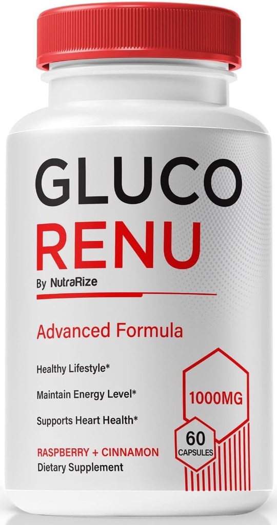NutraRize Gluco Renu Capsules, Official GlucoRenu Pills, Natural Support for Healthy Levels, Circulation and Balance, Premium Formula for Overall Health, GlucoReNu Glyco Optimizer (60 Capsules)